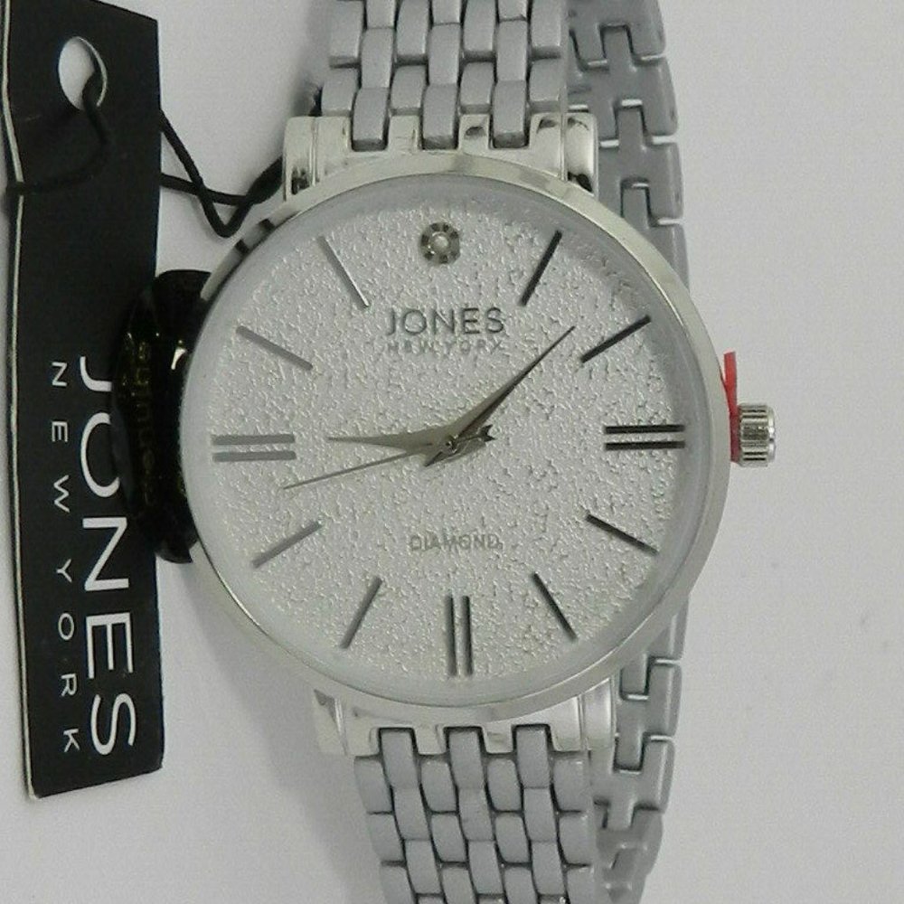 JONES NEW YORK Silver - Tone and Watch 34mm